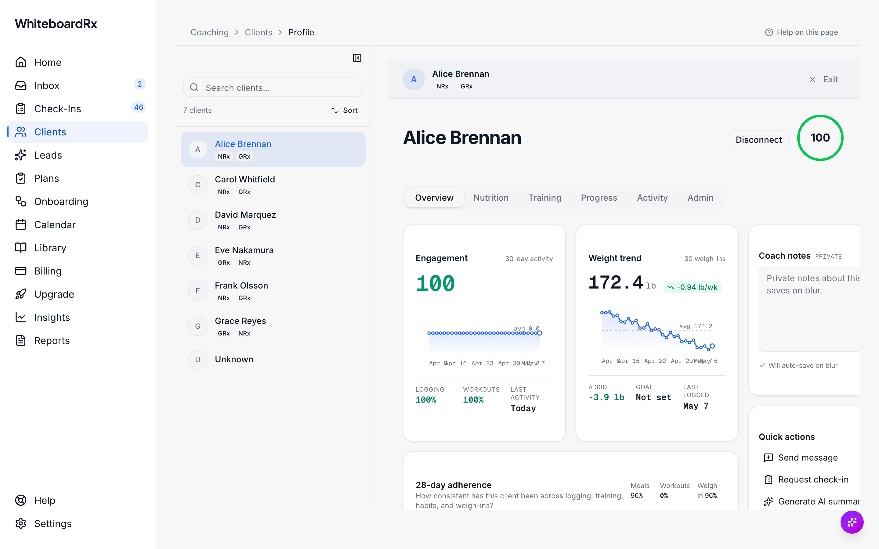 Client profile